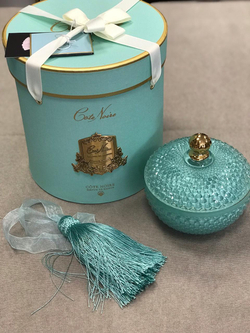 Свеча 185г в бирюзовом стаканчике Cote Noire Blue Round Art Deco