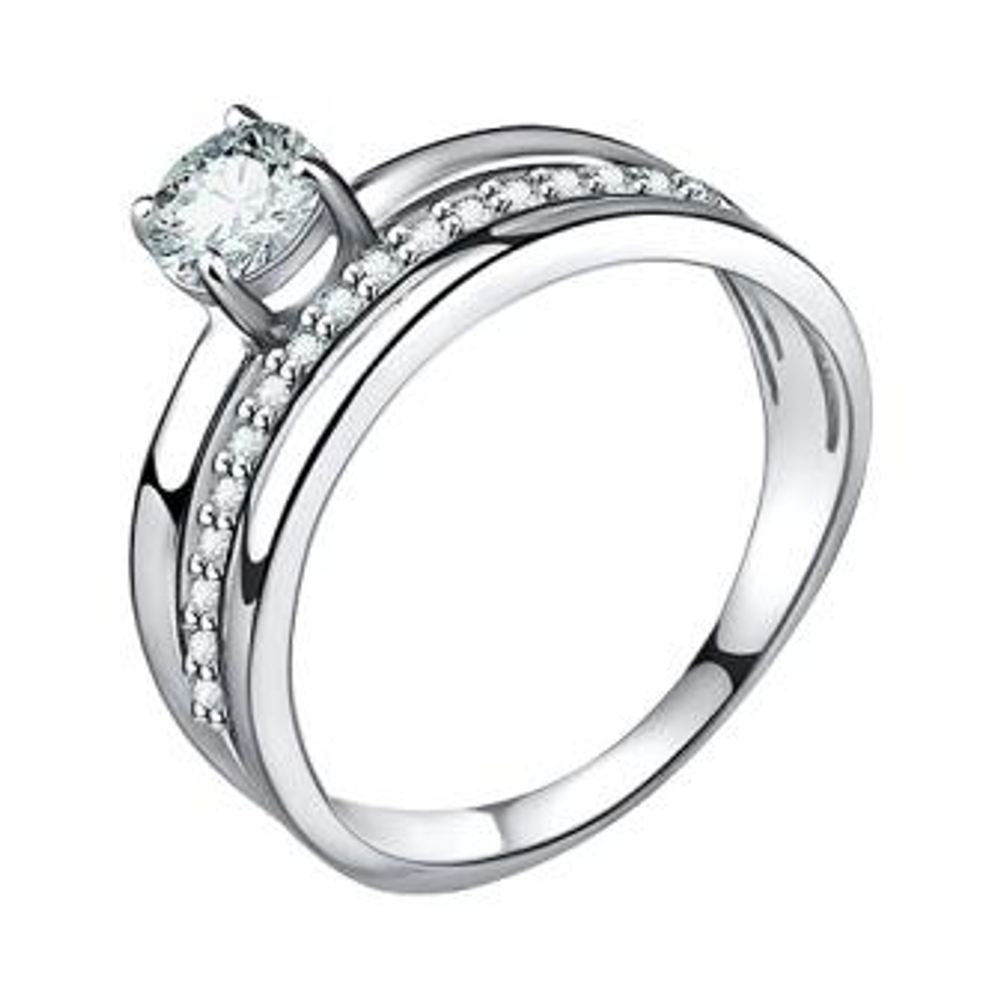 Кольцо из серебра с фианитами