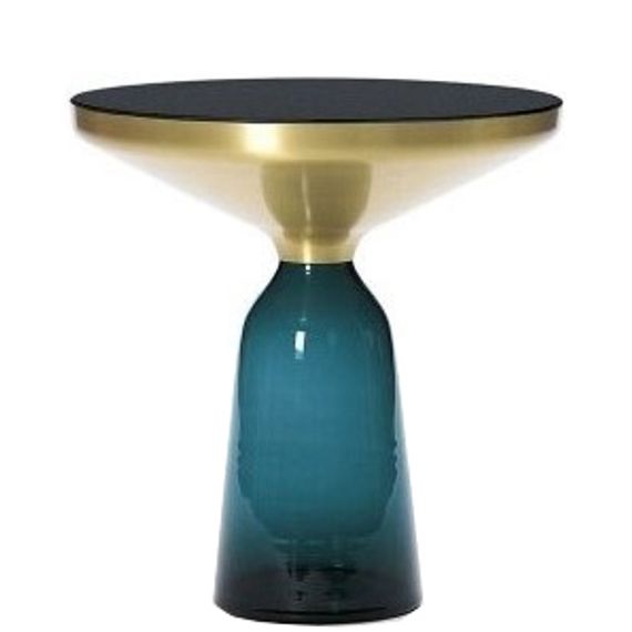 Журнальный столик Bell, Ø50х53 см, синий/золотой