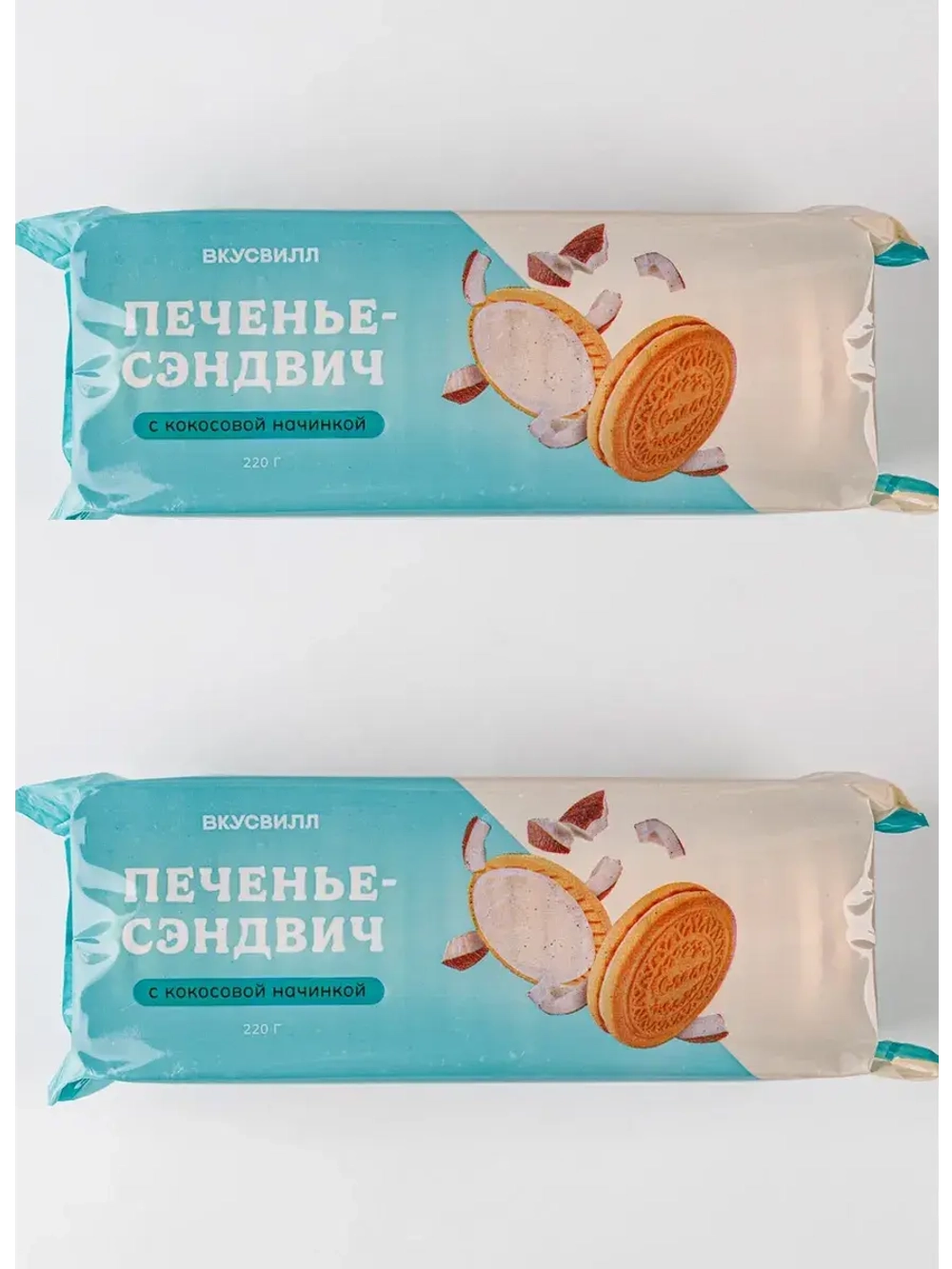 Печенье-сэндвич с кокосовой начинкой 2 шт