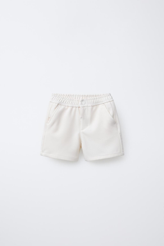 ZARA ШОРТЫ-БЕРМУДЫ COMFORT, ЭКРЮ