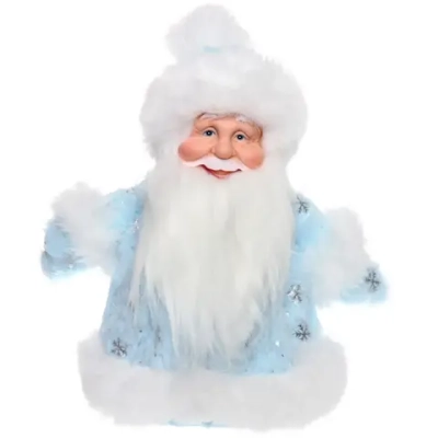 Дед Мороз для подарков и конфет «Лучезарный дед Мороз» 25 см (голубая шубка)
