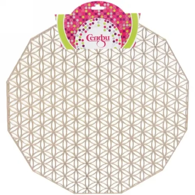 Салфетка плетеная 38см «Орнамент» золото