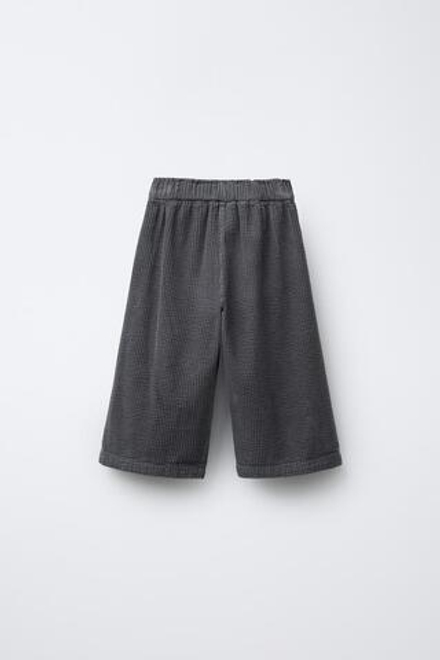 ZARA ВЕЛЬВЕТОВЫЕ БРЮКИ С КРУЖЕВОМ, ТЕМНО-СЕРЫЙ