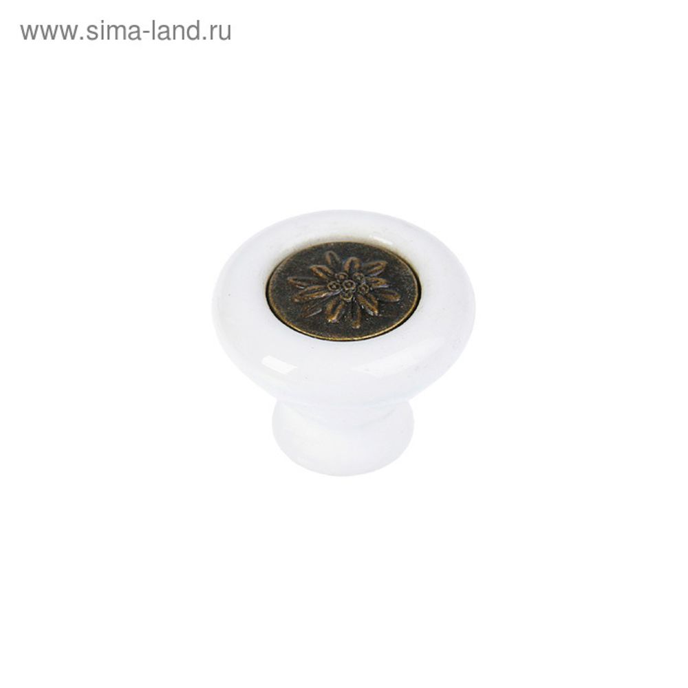 Ручка кнопка Ceramics 005 керамическая белая 3639416