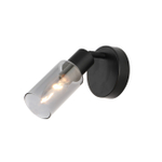 Настенный светильник (спот) 1x40Вт E14, металл/стекло, черный/дымчатый