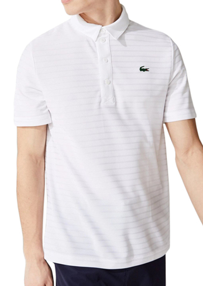 Мужское теннисное поло Lacoste Men's SPORT Textured Breathable Golf Polo Shirt - white