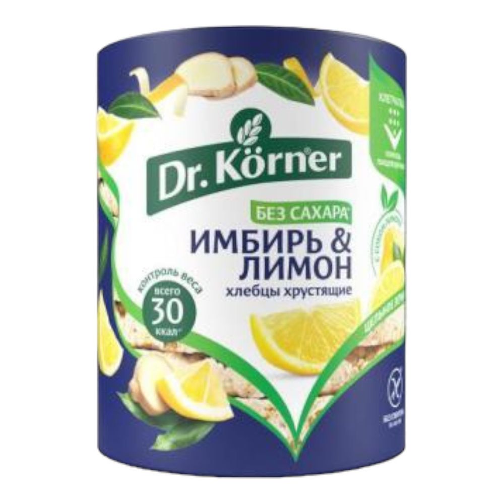 Хлебцы "Кукурузно-рисовые" с имбирем и лимоном, 90 г (Dr. Korner)