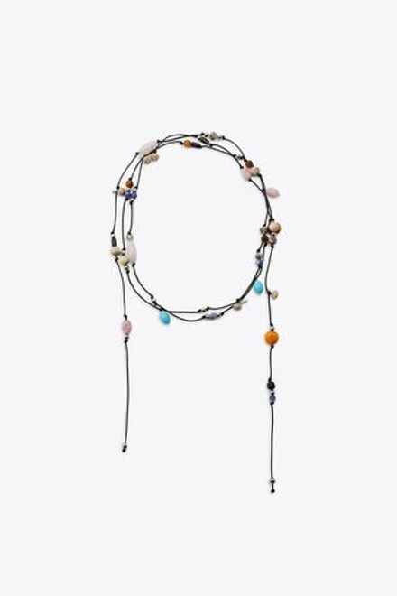 ZARA МНОГОЯРУСНОЕ ОЖЕРЕЛЬЕ ИЗ ШНУРА С БУСИНАМИ, РАЗНОЦВЕТНЫЙ