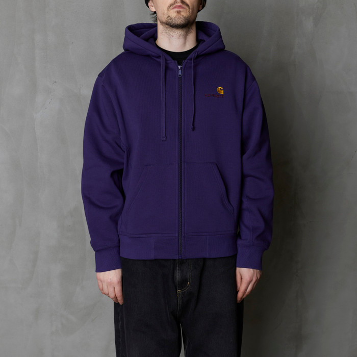Толстовка мужская Carhartt WIP Hooded American Script Jacket артикул:I033063_aura - купить в магазине Дайс