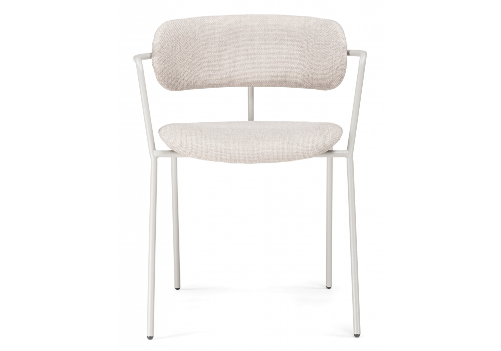 Стул на металлокаркасе Woodville Маки бежевый, серый матовый, ножки белые