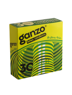 Презервативы Ganzo Ultra thin, ультратонкие, латекс, 18 см, 30 шт