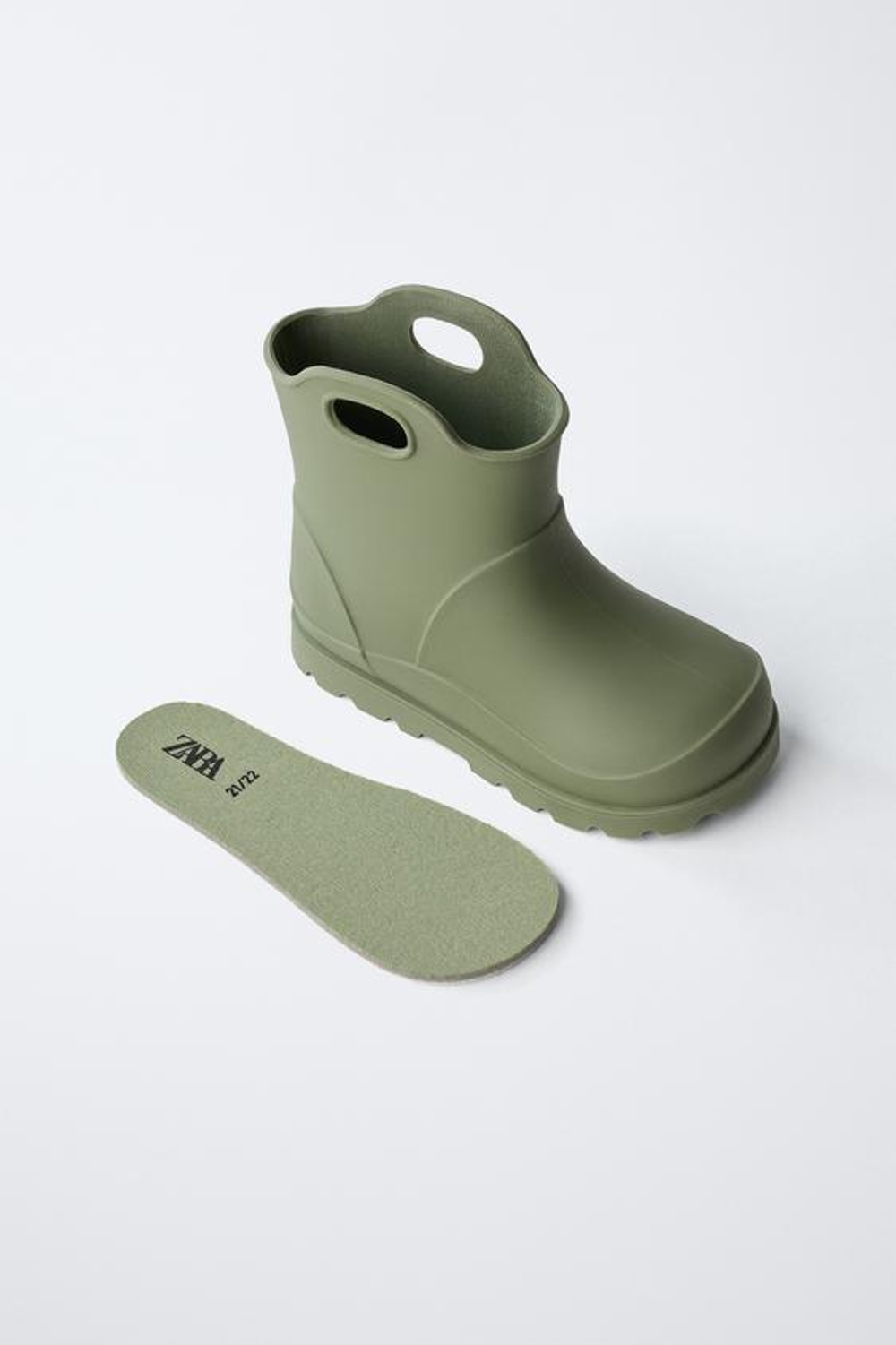 ZARA РЕЗИНОВЫЕ САПОГИ, ЗЕЛЕНЫЙ
