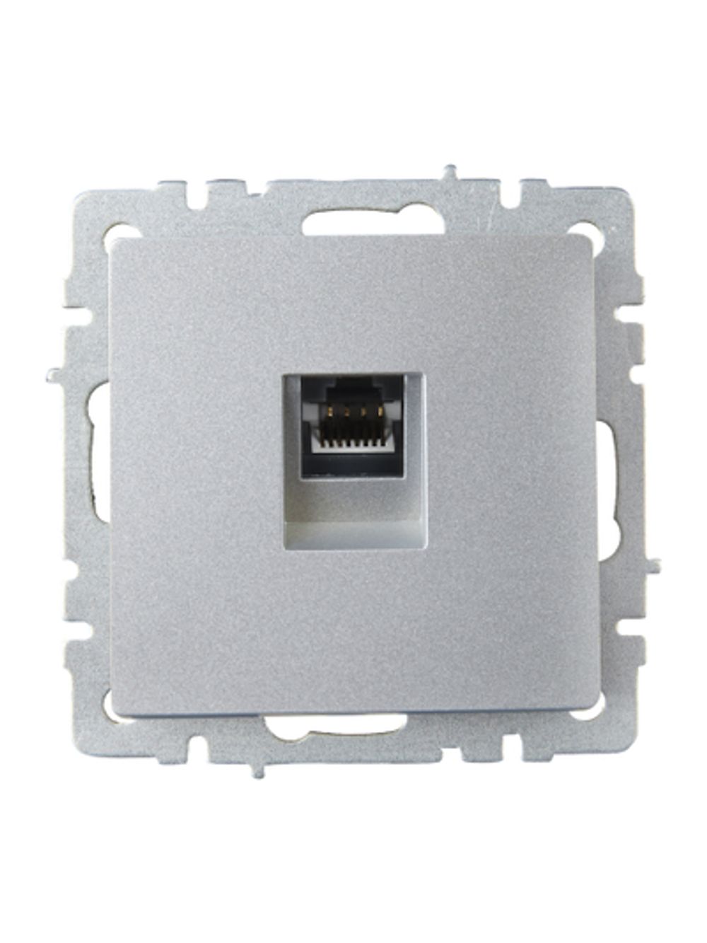 BRITE Розетка компьютерная RJ45 кат.6 РК11-БрА алюминий IEK