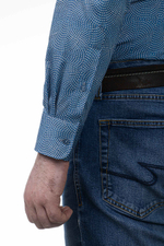 Сорочка мужская ZEER длинный рукав, цвет синий 56341 09