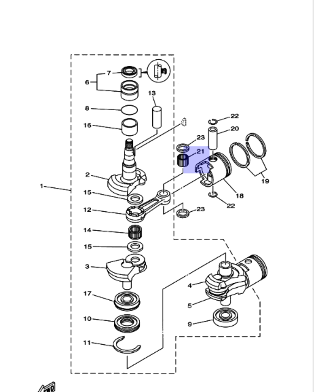 К-т роликов подшипника Yamaha 25/30лс (9360220M0200)
