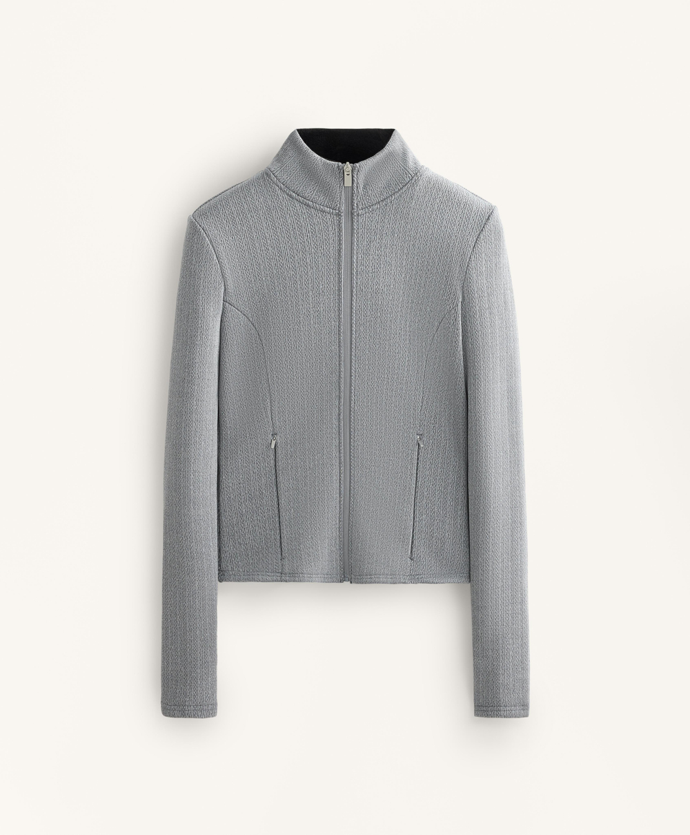 Oysho Теплая длинная техническая куртка, серый меланж