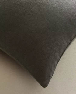 ZARA HOME ЛЬНЯНАЯ НАВОЛОЧКА ДЛЯ ДЕКОРАТИВНОЙ ПОДУШКИ, СЕРЫЙ
