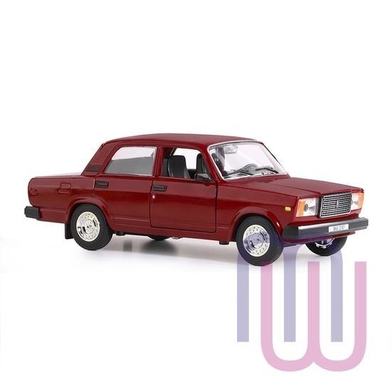 Модель машины ТМ АВТОПАНОРАМА 1/24 ВАЗ 2107, бордовый (свет, звук) JB1200159