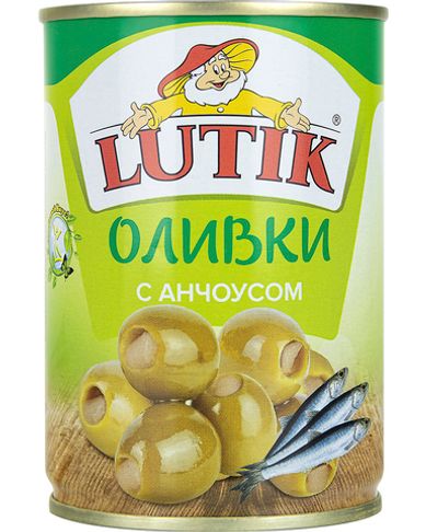 Оливки Lutik c анчоусом, 280 гр.