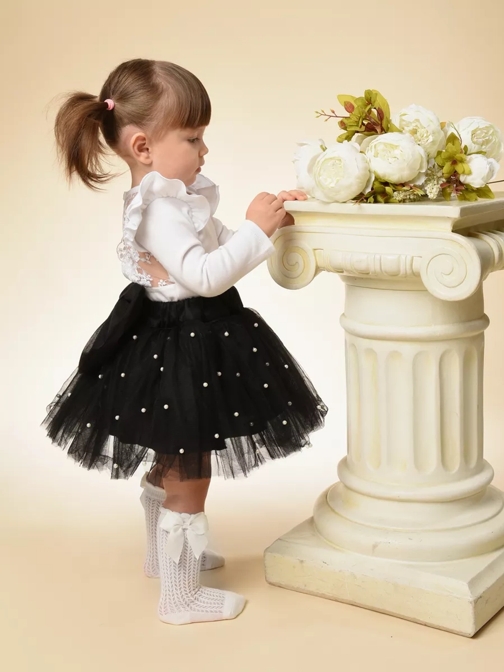 Юбка-пачка фатиновая с бусами