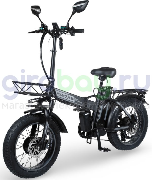 Электровелосипед Minako F10 Pro Dual 48V/20Ah (полный привод) - Черный обод фото №1