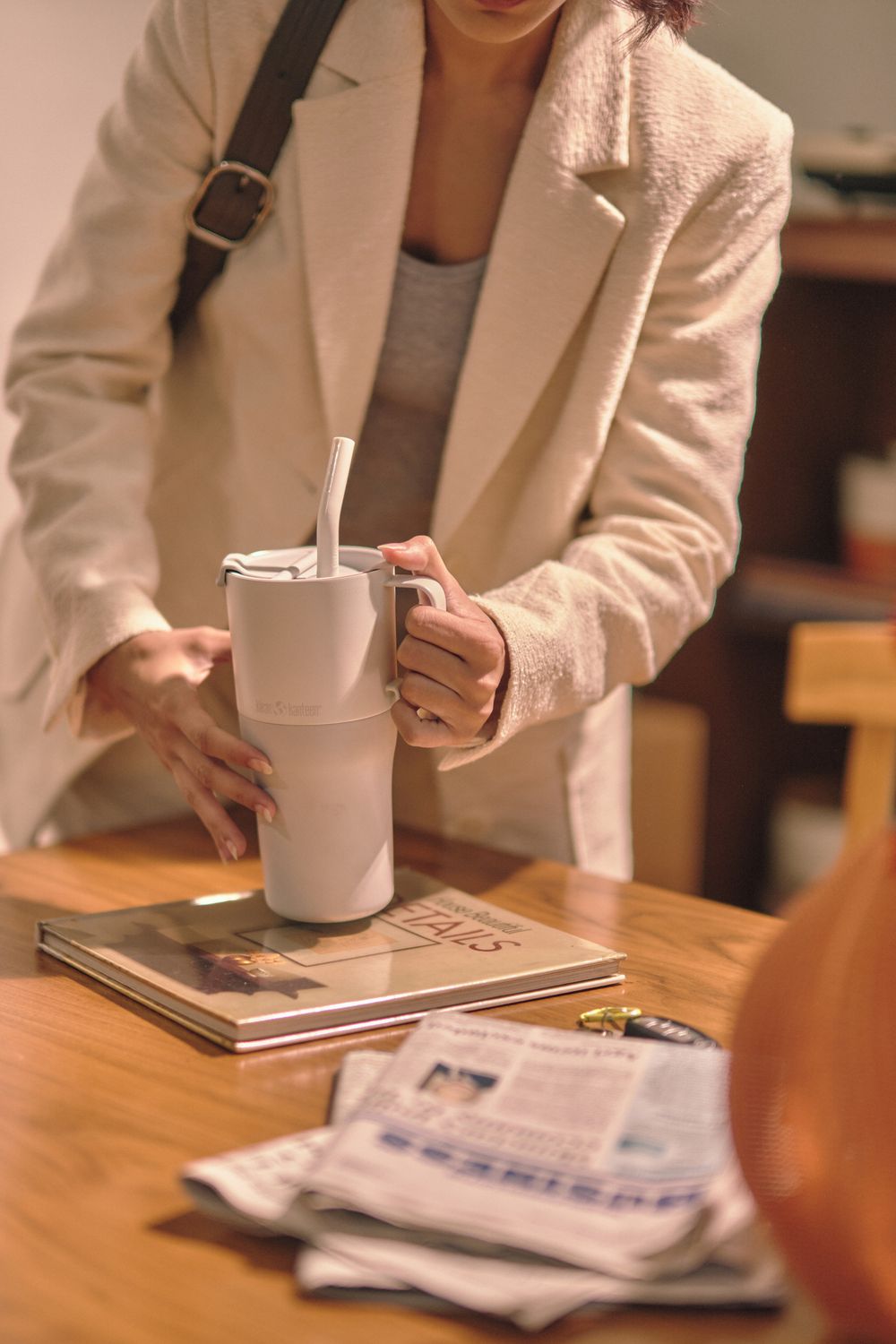 Термостакан Klean Kanteen Rise Tumbler 26oz Straw Lid (770 мл) Barely Blue