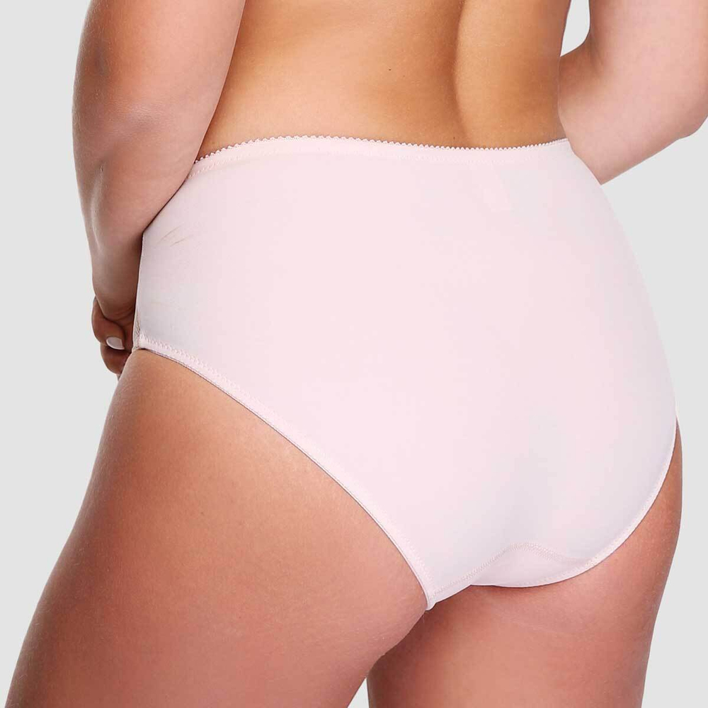 Классические трусики-слипы с кружевом по бокам (Размер: 46) (Цвет: пудровый)