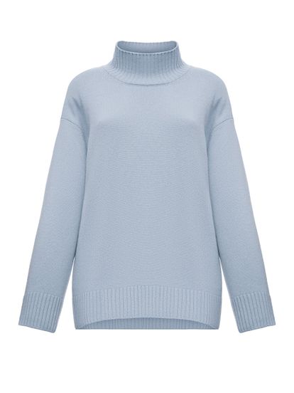 Женский свитер голубого цвета из 100% кашемира - фото 1