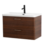 Подвесная тумба с раковиной Belbagno DUE, 80 см Noce DUE-800-2C-SO-NOCE-P + BB-8076-3-80