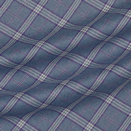 Тонкая кашемировая клетка в оттенках пыльно-голубого и сиреневым акцентом