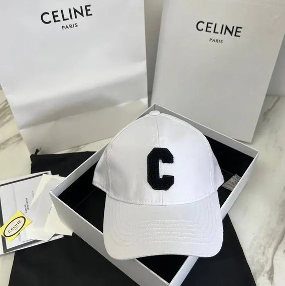 Бейсболка CELINE из хлопка, белый