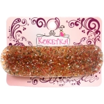 Заколка - автомат «ЭКЛЕР», форма прямоугольная, танула, микс 5 цветов, 9*2,7см (блистер Кокетка)