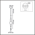 8106/1 MODERNI LN черный/золото, металл Подвес E14 40W 220V NANA