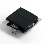 Переключатель 2-клавишный (механизм), STEKKER GLS10-7107-05, 250V, 10А, серия Катрин, черный 49167