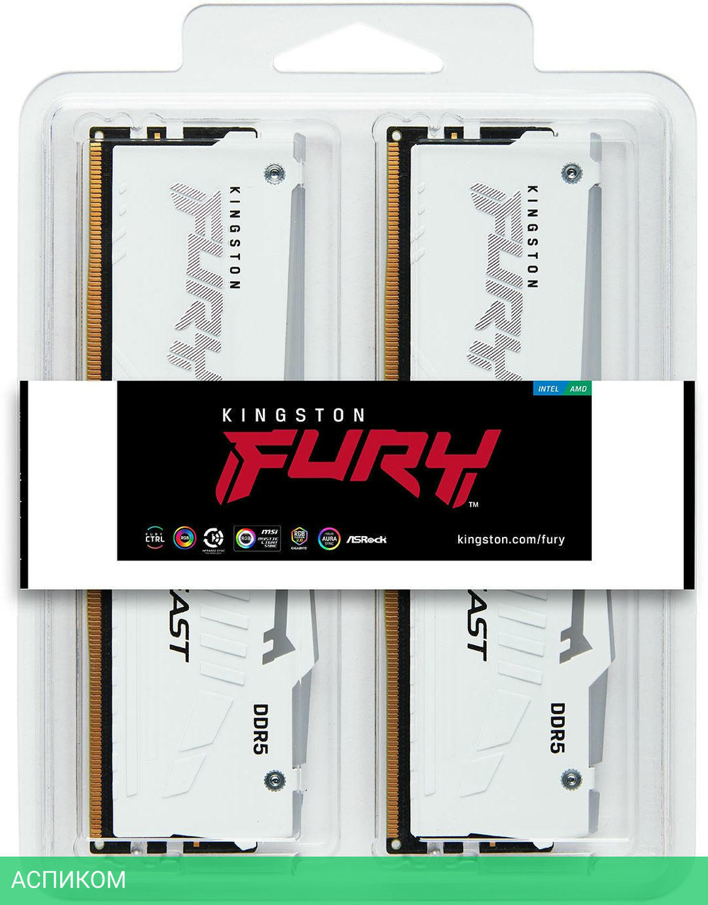 Оперативная память Kingston Fury Beast RGB RTL Gaming DDR5 2x32GB (KF552C40BWAK2-64)