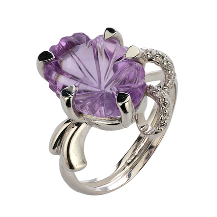 Кольцо с аметистом из серебра 925 пробы JA-R-514166-2