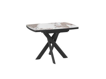 Стол LEONEL-130, раздвижной 130(165)х85, 115 PANDA GLOSS ST CER/ЧЕРНЫЙ, (1 упак.)