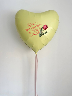 Большое сердце сливочный-светло желтый №4865