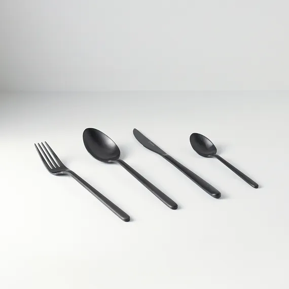 Набор столовых приборов pure, черные матовые, 16 пред.