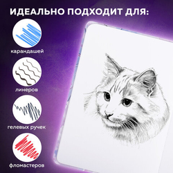 Скетчбук, белая бумага 80г/м 145х203мм, 80л, резинка, твердый, BRAUBERG ART DEBUT, Аниме, 114578