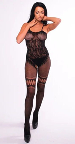 Кэтсьюит-сетка Valencia с интимным доступом (Размер: XL-XXL) (Цвет: черный)