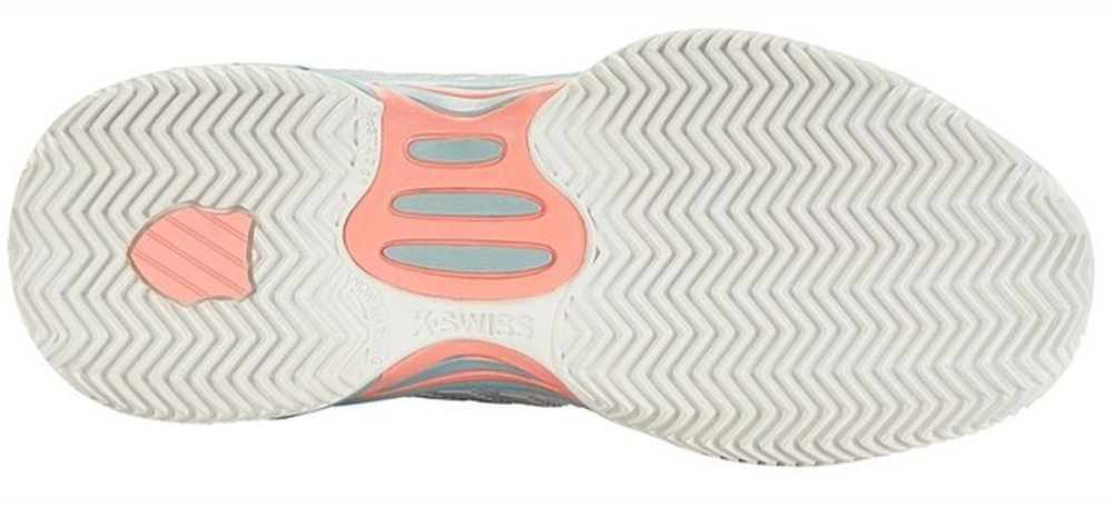 Детские теннисные кроссовки K-Swiss Hypercourt Express 2 HB JR - blanc de blanc/nile blue/desert flower