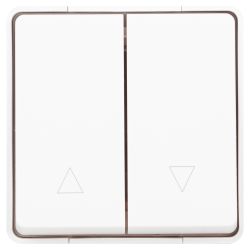 Переключатель ЭРА Эксперт 11-1508-01 для жалюзи кнопочный IP55, 10АХ-250В, ОУ, белый