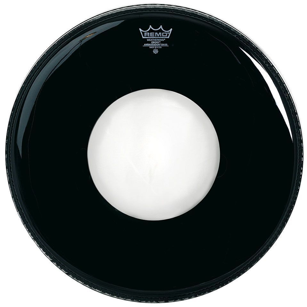 24"Ebony Ambassador, Пластик Передн. Для Бас Бар. , Отверстие 10", Чёрн Remo Es-1024-Ch