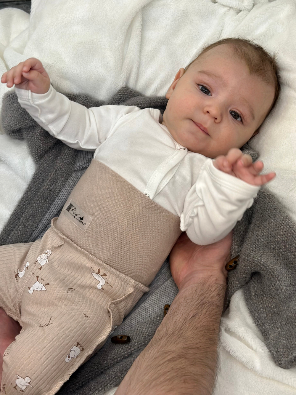 Ползунки швы наружу Утята РУБЧИК Светлый кофе RinaAmari