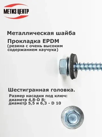 Саморез КРОВЕЛЬНЫЙ 5,5х19 шестигран СВЕРЛО 100 шт сигнальный серый (RAL 7004)