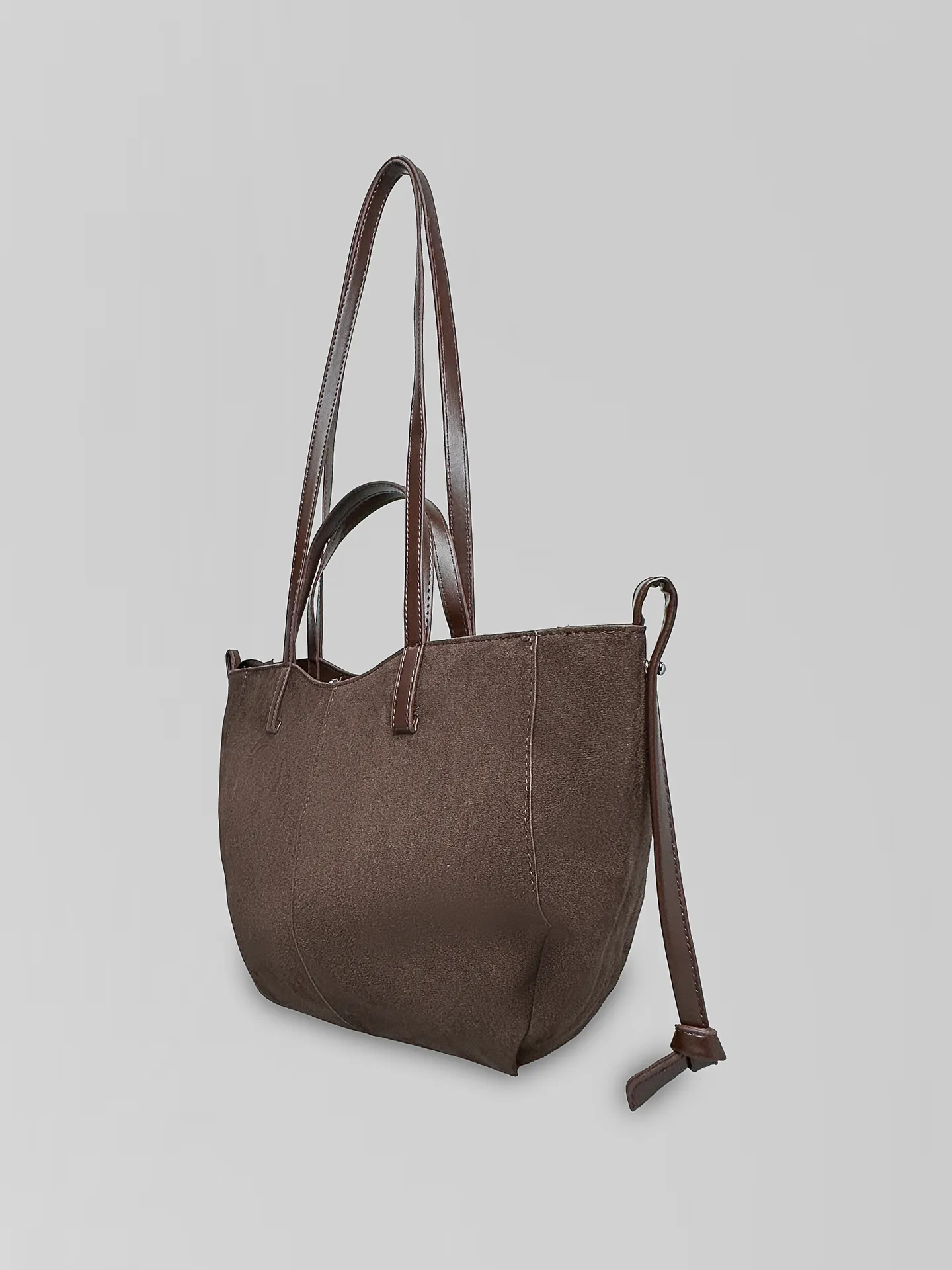 Сумка May Va 5068 замшевая в форме трапеции на замке с двойными ручками