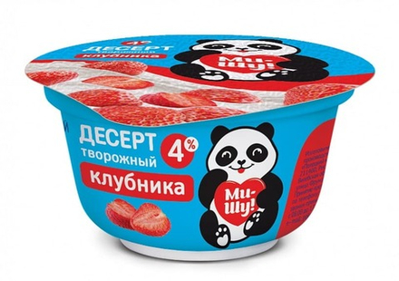 Десерт творожный "Ми-Шу!" Клубника 140г. Полоцк