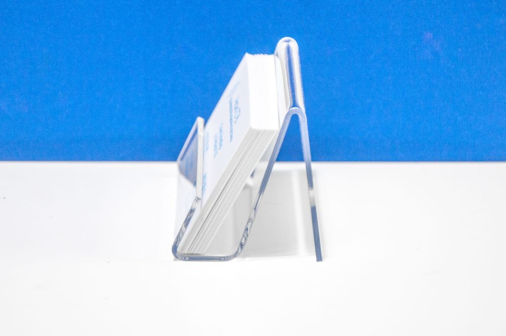 Подставка настольная под визитки на ресепшн прозрачная, комплект 5шт